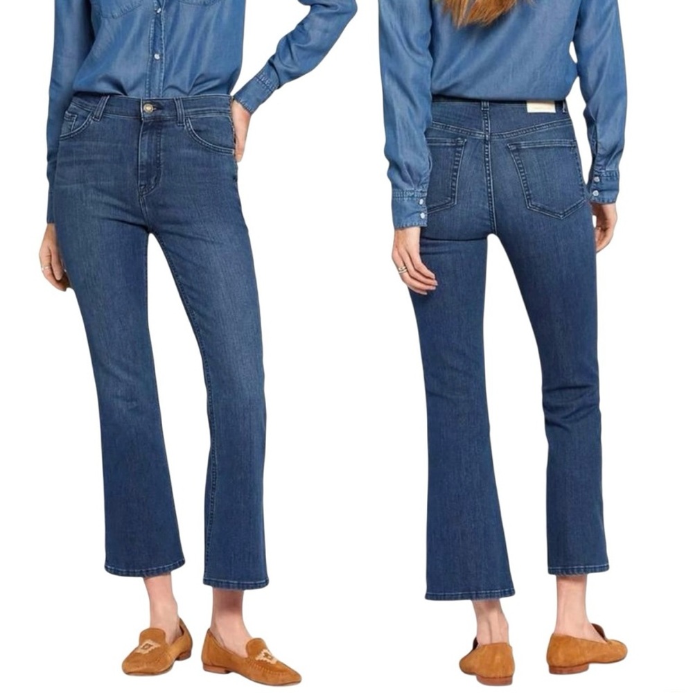 CURRENT/ELLIOTT The Boulevard High-mid Rise Crop Bootcut Jean Misty Wash Size 27